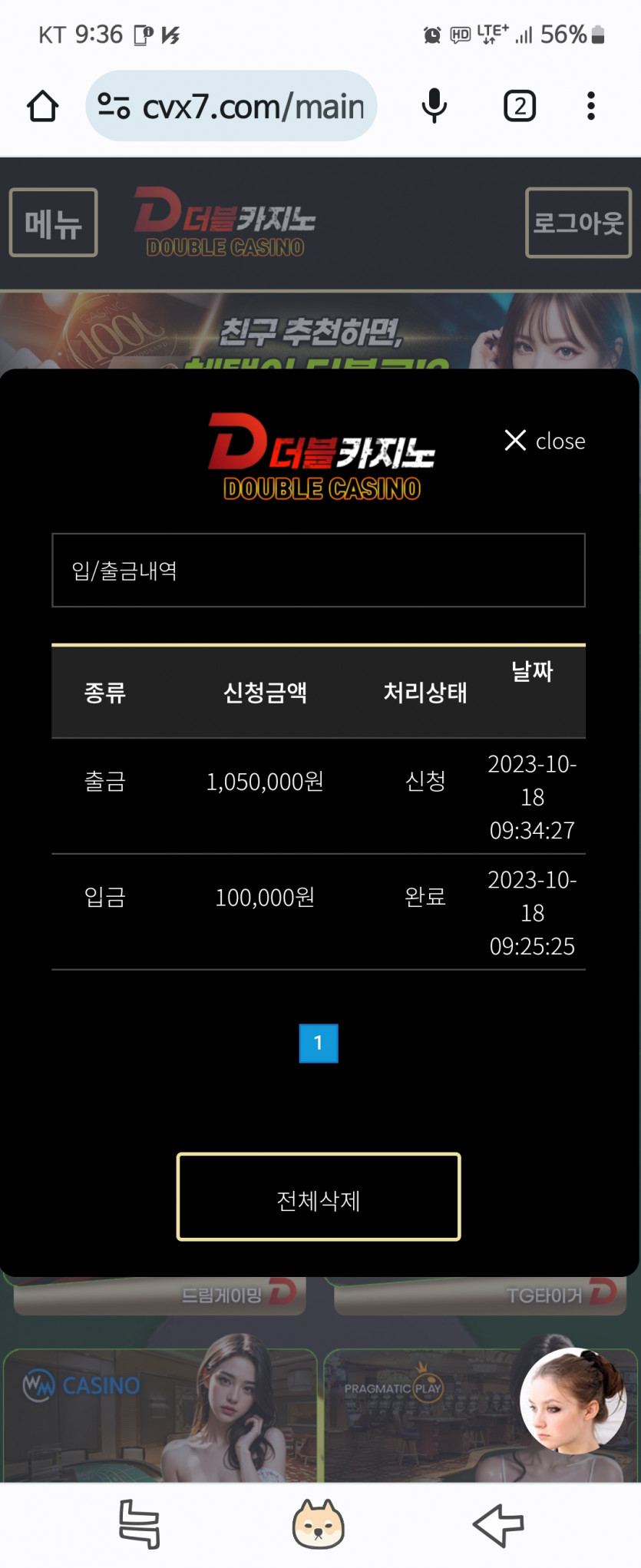 더블 105만원 먹튀요(0)