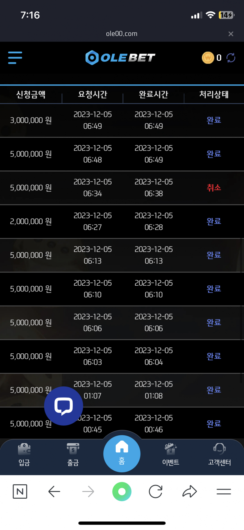 올인구조대 보증 올레벳에서 5000만원 먹튀당했습니다.(1)