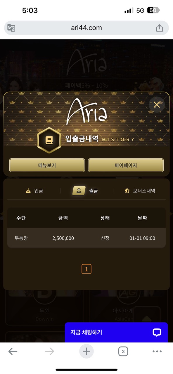 아리아카지노 첫이용 했는데 형님들 도와주세요..(2)