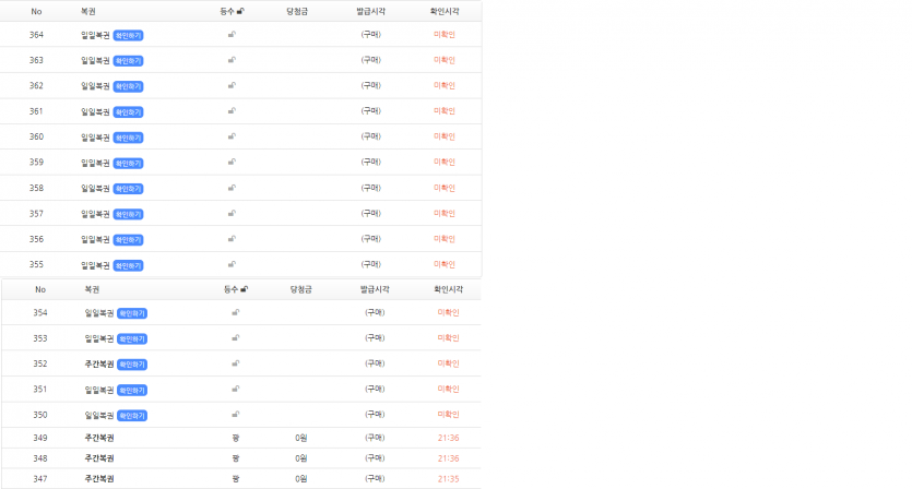 복권구매 일복20장 주복 5장중에...(0)