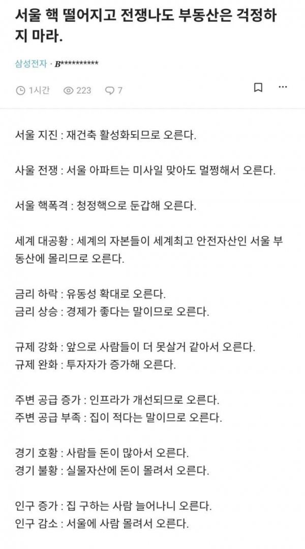 서울에 집을 사야하는이유(0)