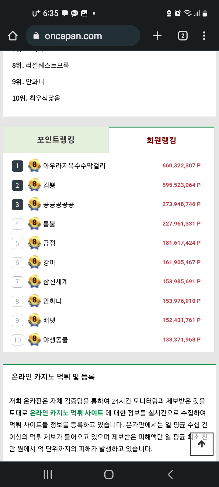 헉 회원랭킹 변화(0)