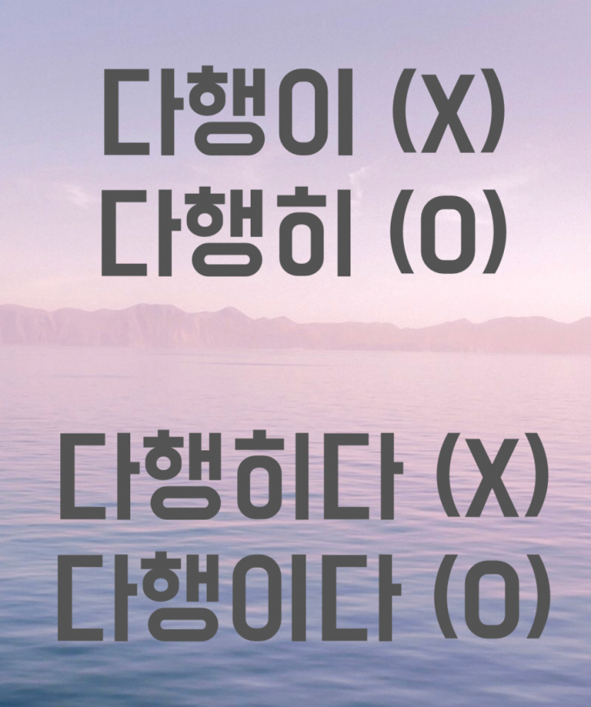 다행히 ? 다행이 ?(0)