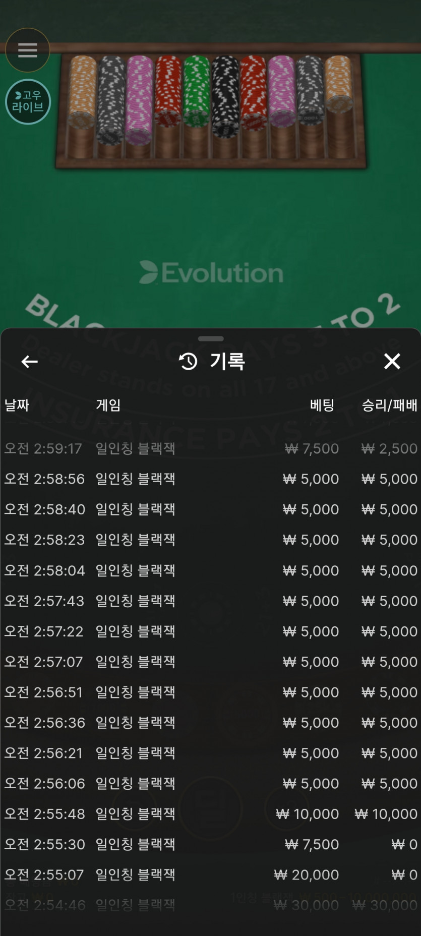 1인칭 블랙잭 해보신분 계세요?(0)