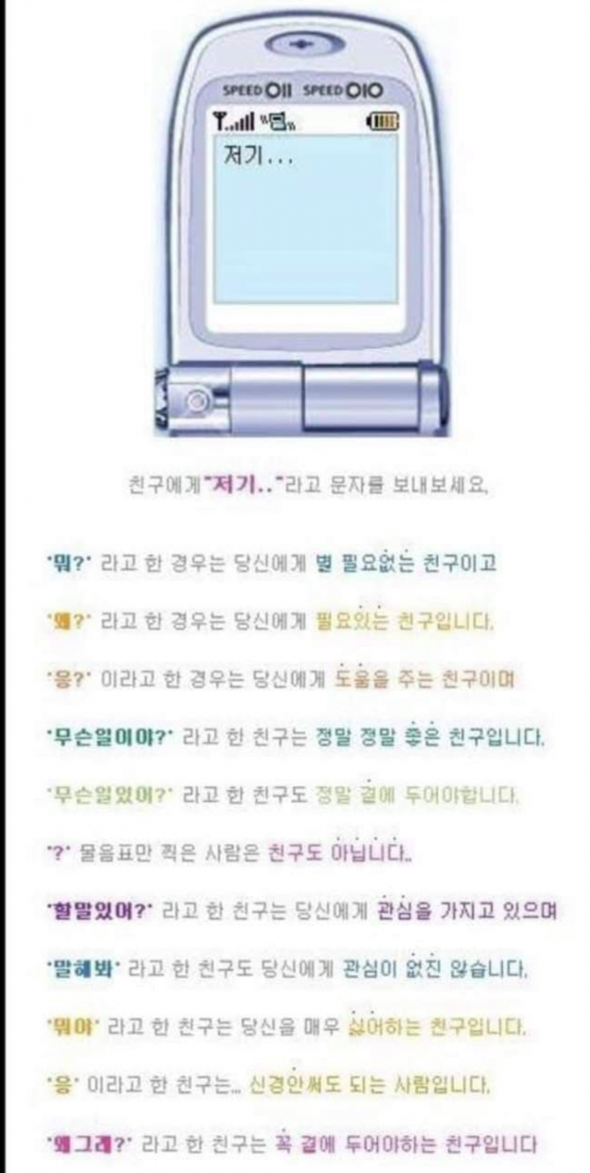 친구에게 저기라고 문자를 보냈을때(0)