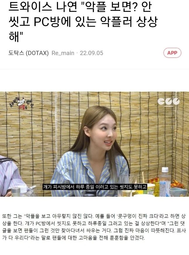 악플러들 보고 상상하는 나연(0)