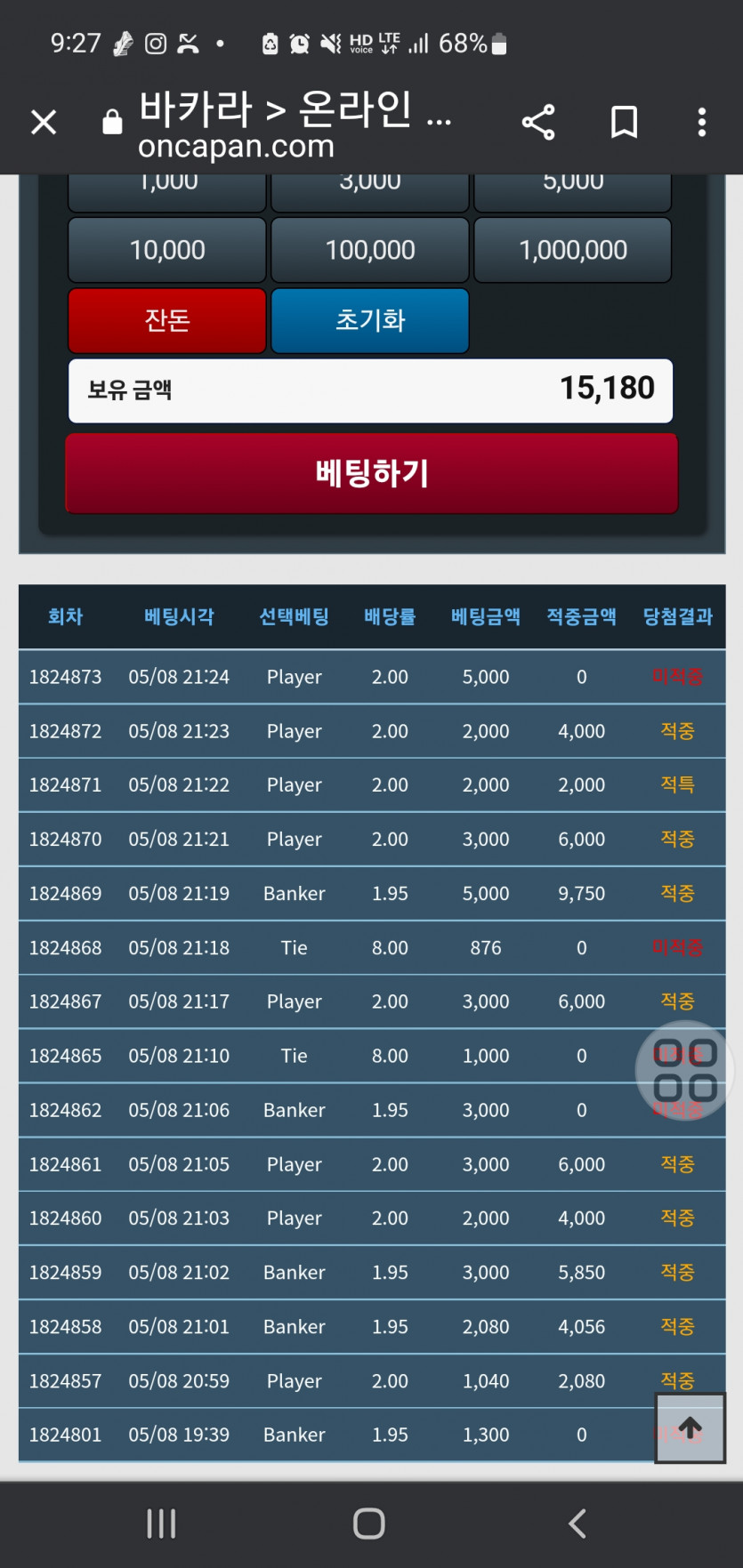 포바 1040포 베팅(0)