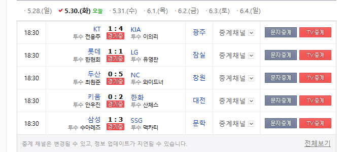 기아 nc 한화 ssg(0)