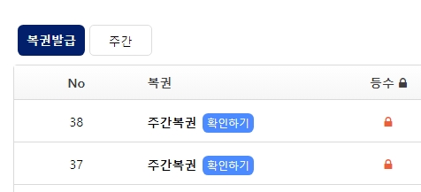 저의 지금까지.. 주간복권 발급 확률(2)