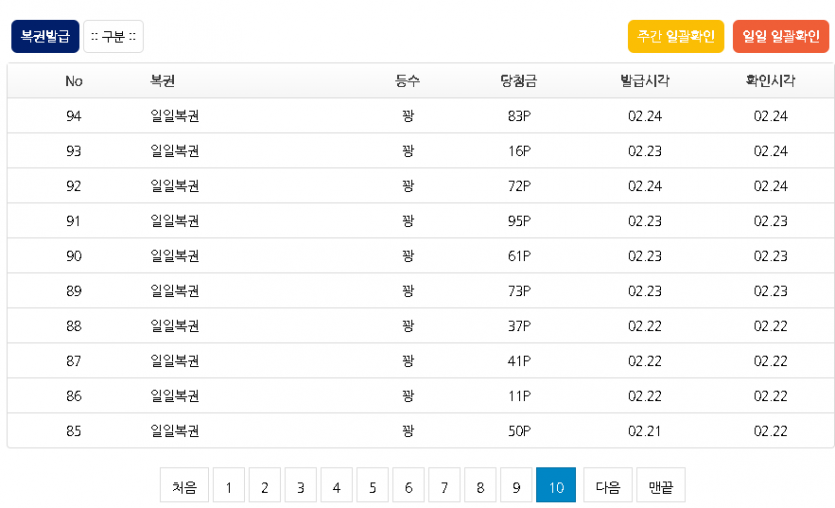 주복 + 일복 100연꽝 찍었습니다(0)