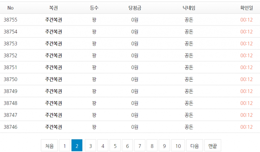공짜 복권 신나게 털리고(3)