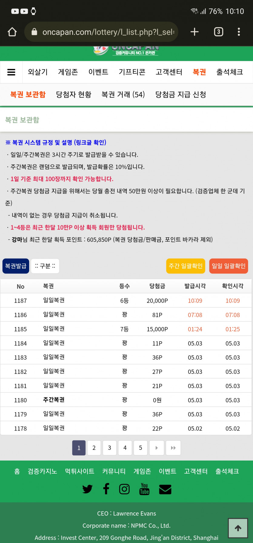 오... 일복..(0)