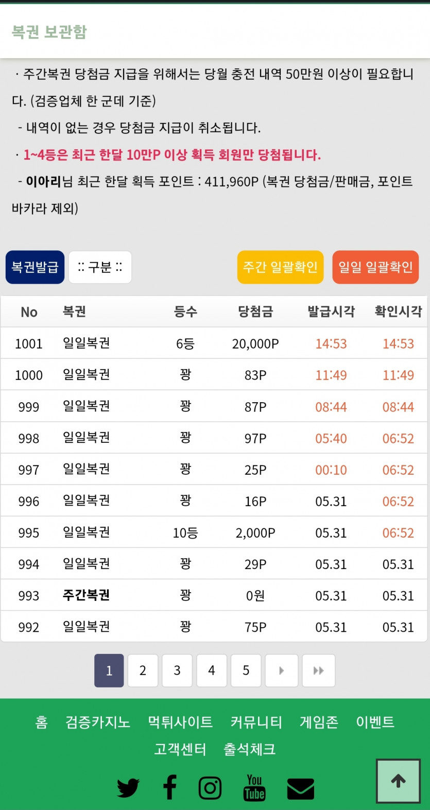 복권6 등!(0)