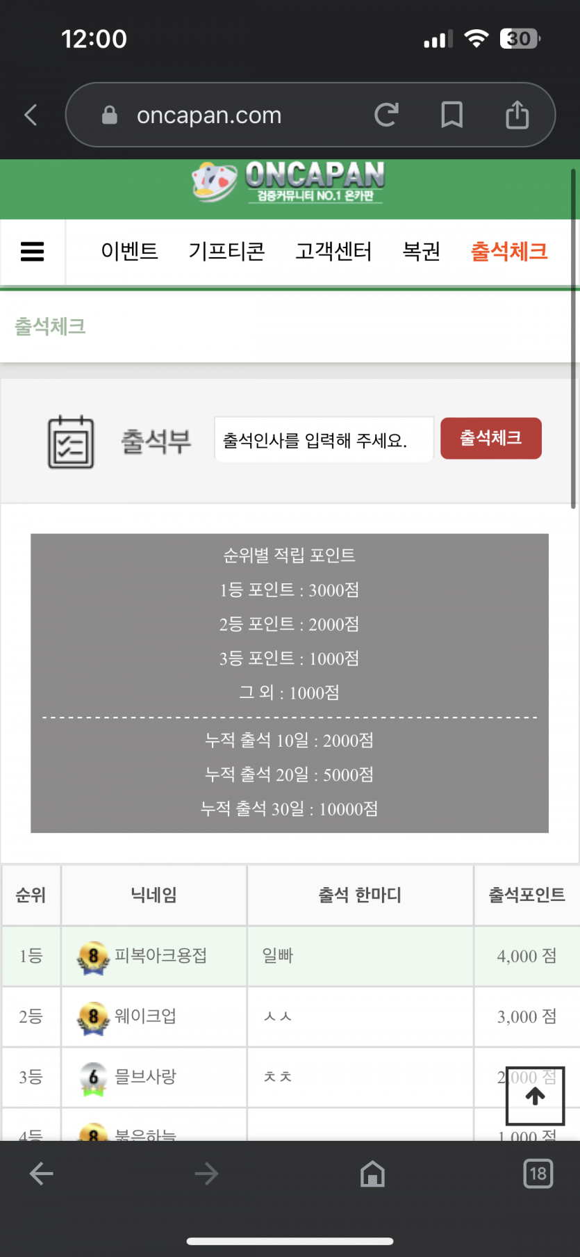 출췤 1등(0)