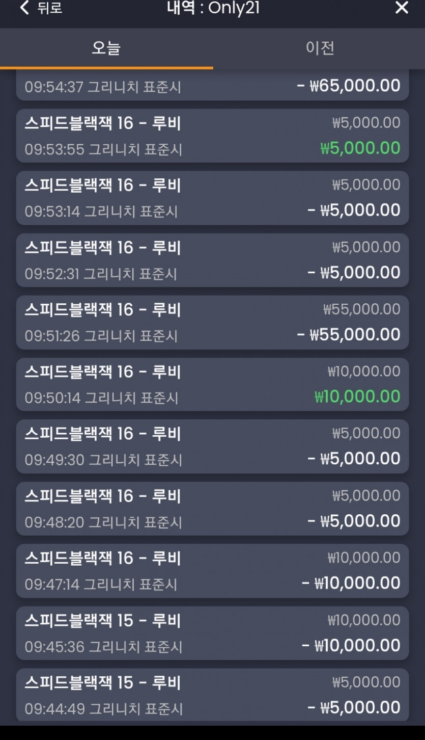 유로스타 멸치의 블랙잭 배팅 현재 상황(0)