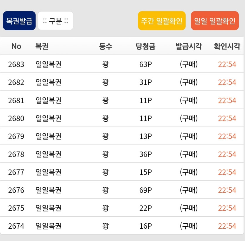 아니... 이시간에 복권 꽝이라고??(0)