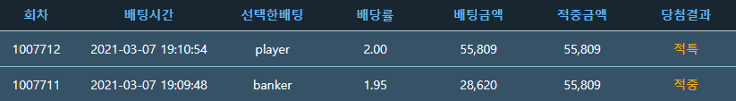 포인트 바카라 1깡 성공~(0)