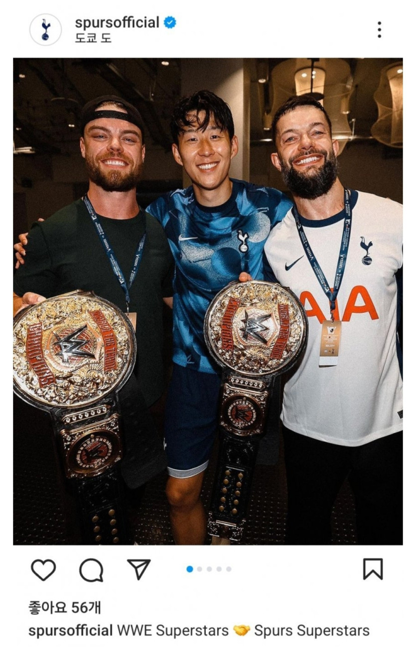 오늘자 소원성취한 토트넘 찐팬이자 손흥민 찐팬 WWE 프로레슬러(0)