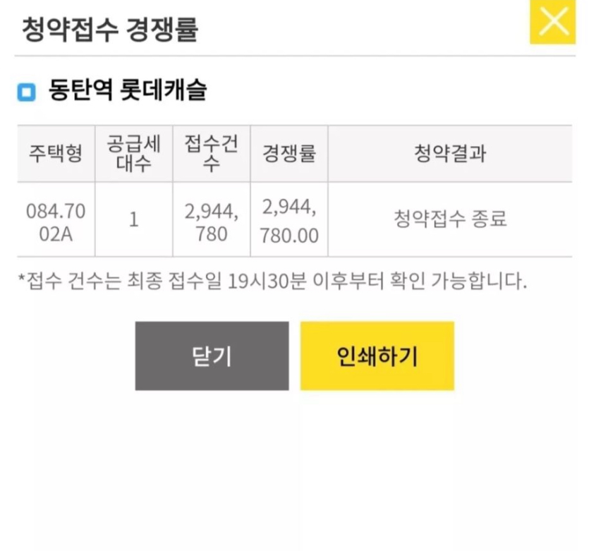 동탄역 롯데캐슬 청약 경쟁률 ❤️(0)