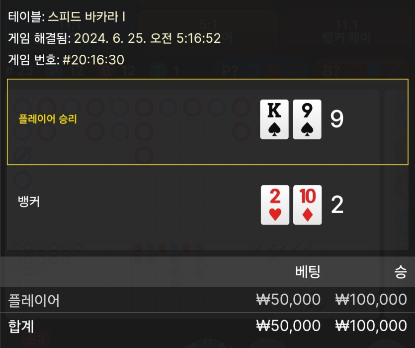 6/25 비제휴 바카라 후기 3(0)
