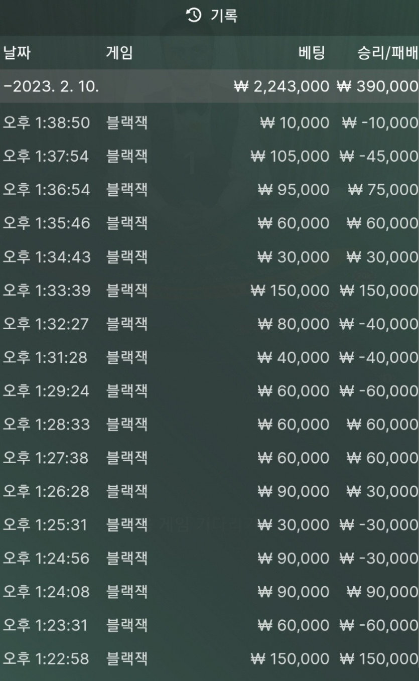뱃위즈 블랙잭 운세 확인용(0)