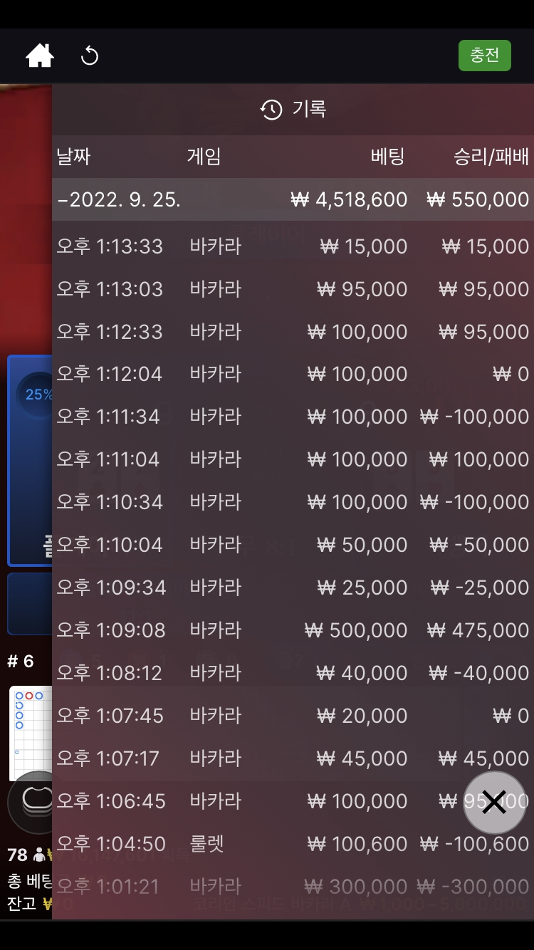 간만에 손떨렸던 배팅...(0)