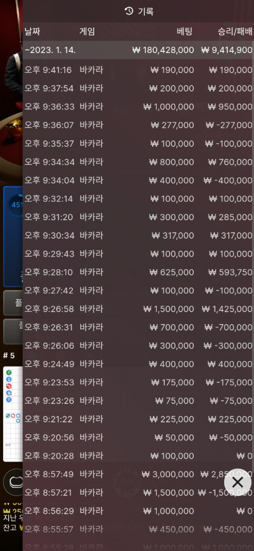 에볼패기 주말 마감(0)