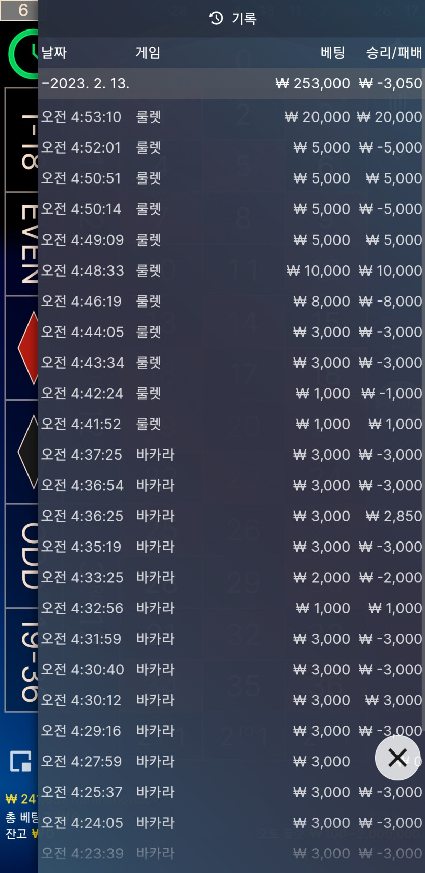 얀카지노 후기 - 겨우 본전(0)