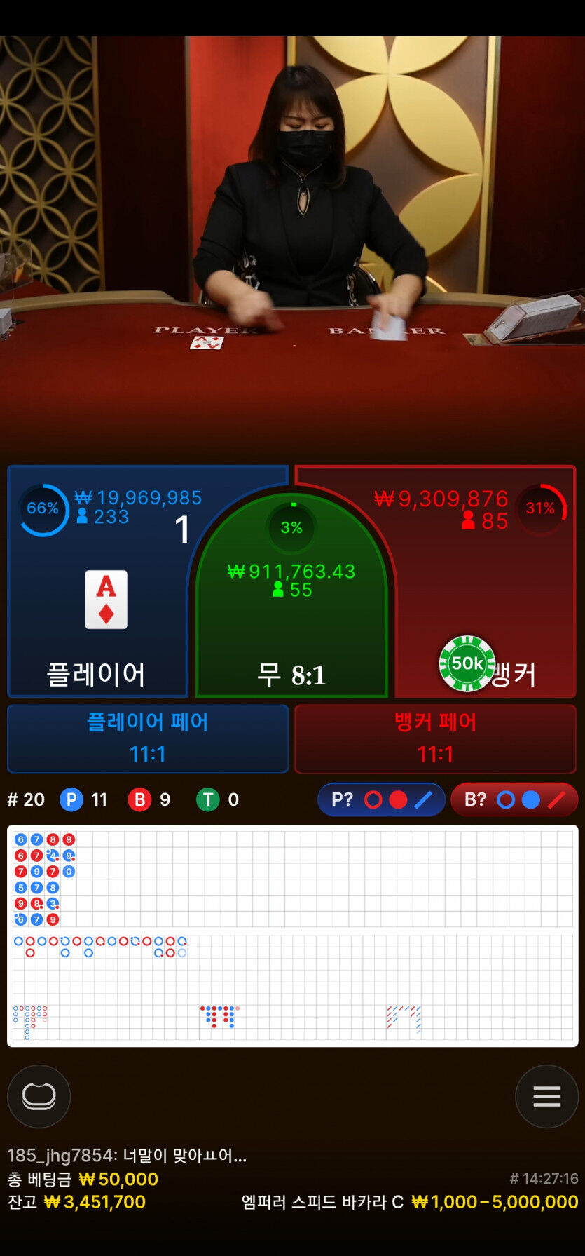 꺽기배팅으로..다음칸으로못가게막아놓기배팅..ㅎ.ㅎ(0)