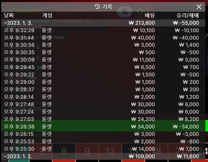 룰렛은 오늘 오링 ㅠㅠ(0)