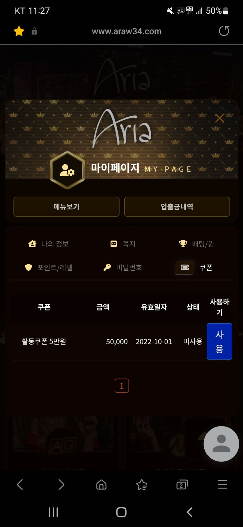 아리아카지노 후기(0)
