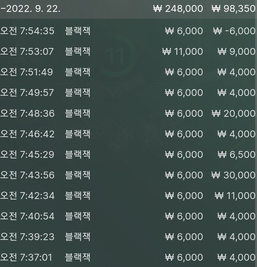 홈카지노 블랙잭 11연승후기(0)