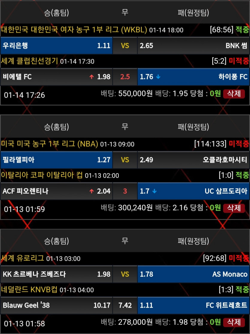 비제휴 스포츠후기(0)