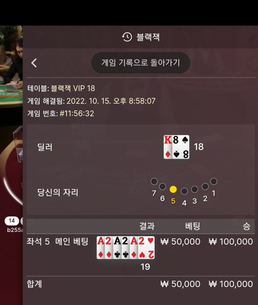 블랙잭 어이없게 먹은판(0)