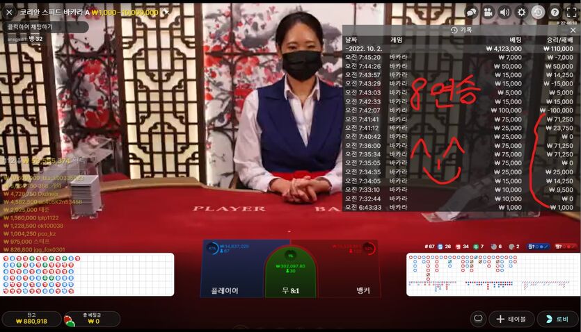 게임후기5 70입 88환 8연승 ㅎㅎ(0)