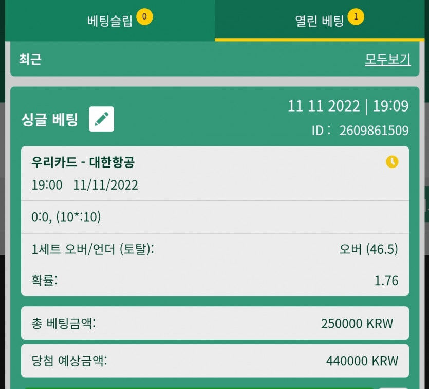 적중에 이어 두번째 스포츠 뱃(0)