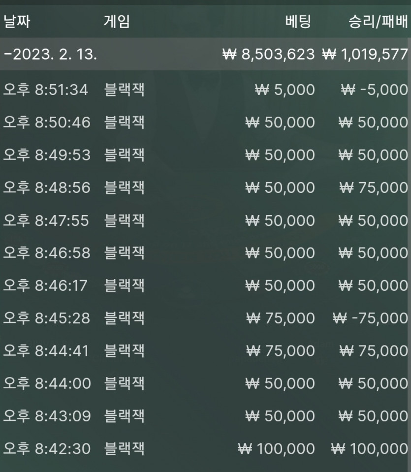벳위즈 오후 에볼 블랙잭 연승 마감(1)