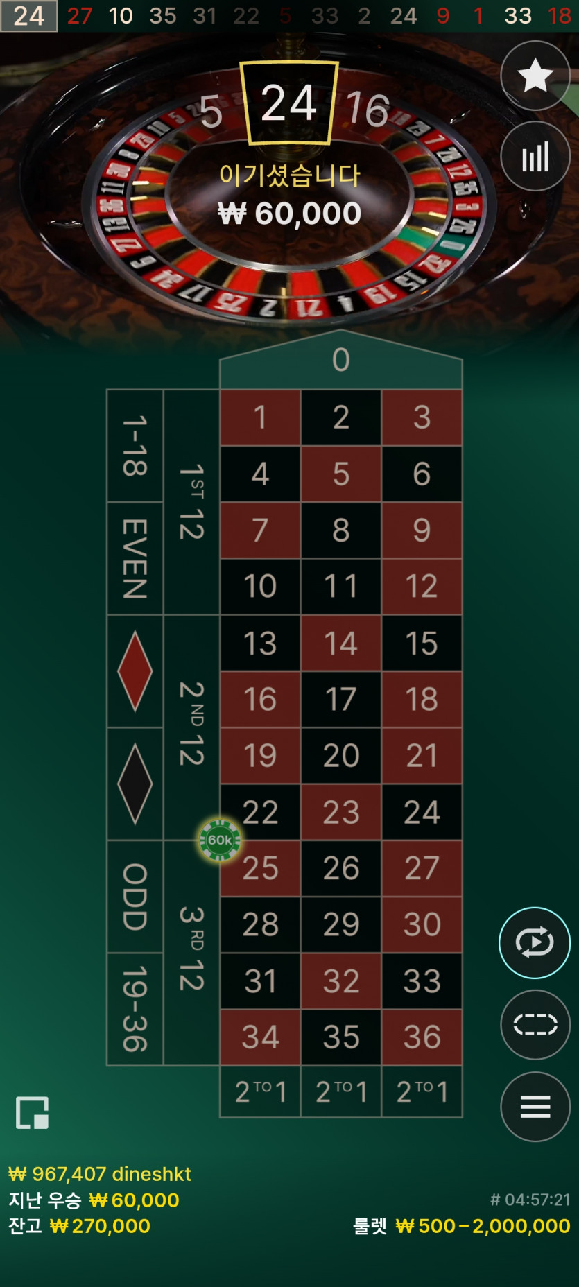 1/3 룰렛(0)