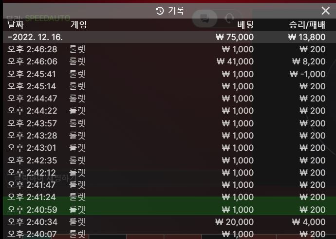 룰렛이 잘되는구만 ..(0)