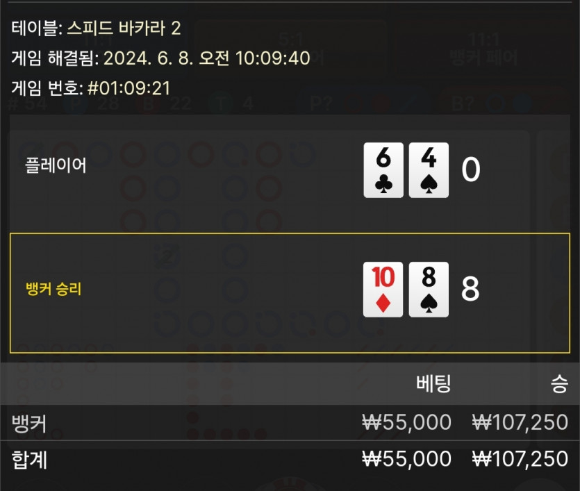6/8 케이 바카라 후기 4(0)