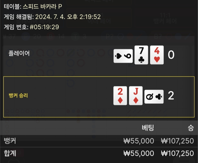 7/4 비제휴 바카라 후기 5(0)