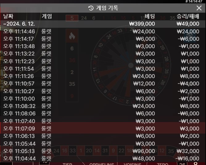 룰렛으로 사만득(0)