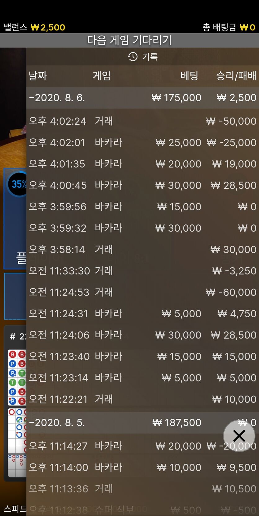돈이 없어서 소액 벳(0)
