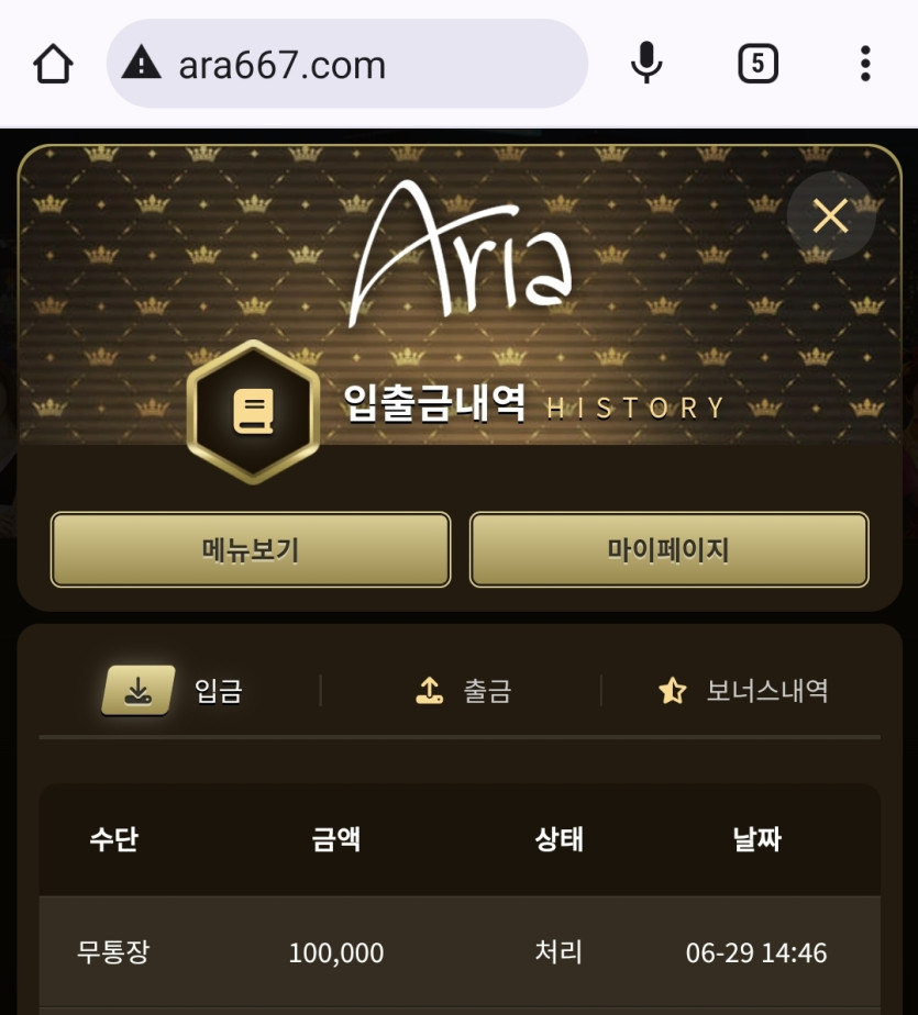 아리아 후기(0)