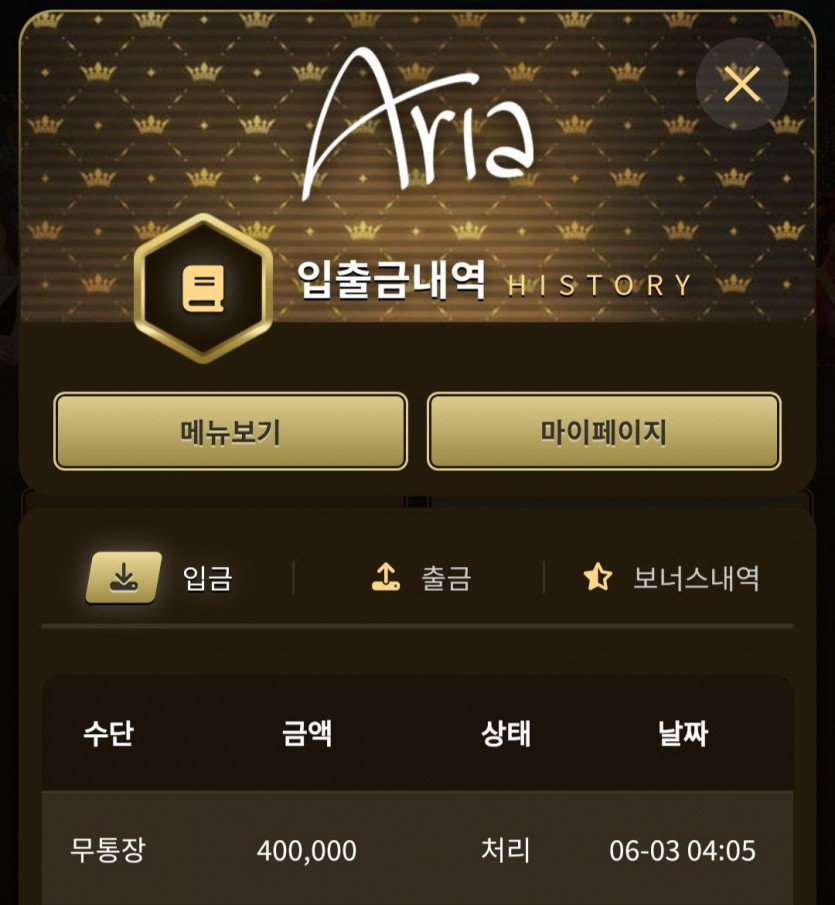 아리아 후기(0)