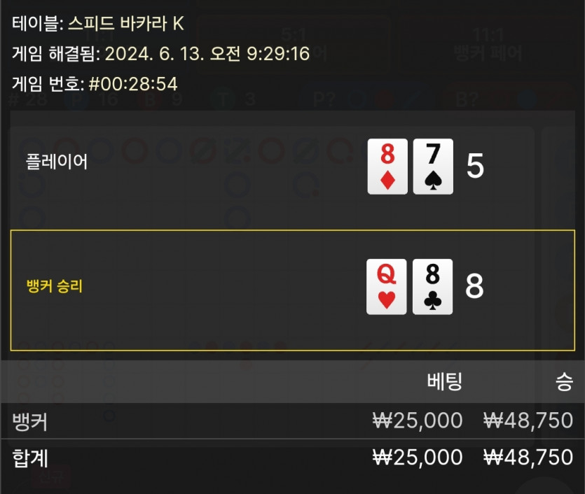 6/13 비제휴 바카라 후기 3(0)