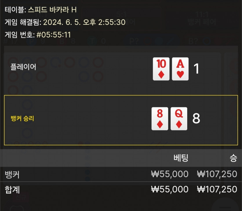 6/5 비제휴 바카라 후기 2(0)