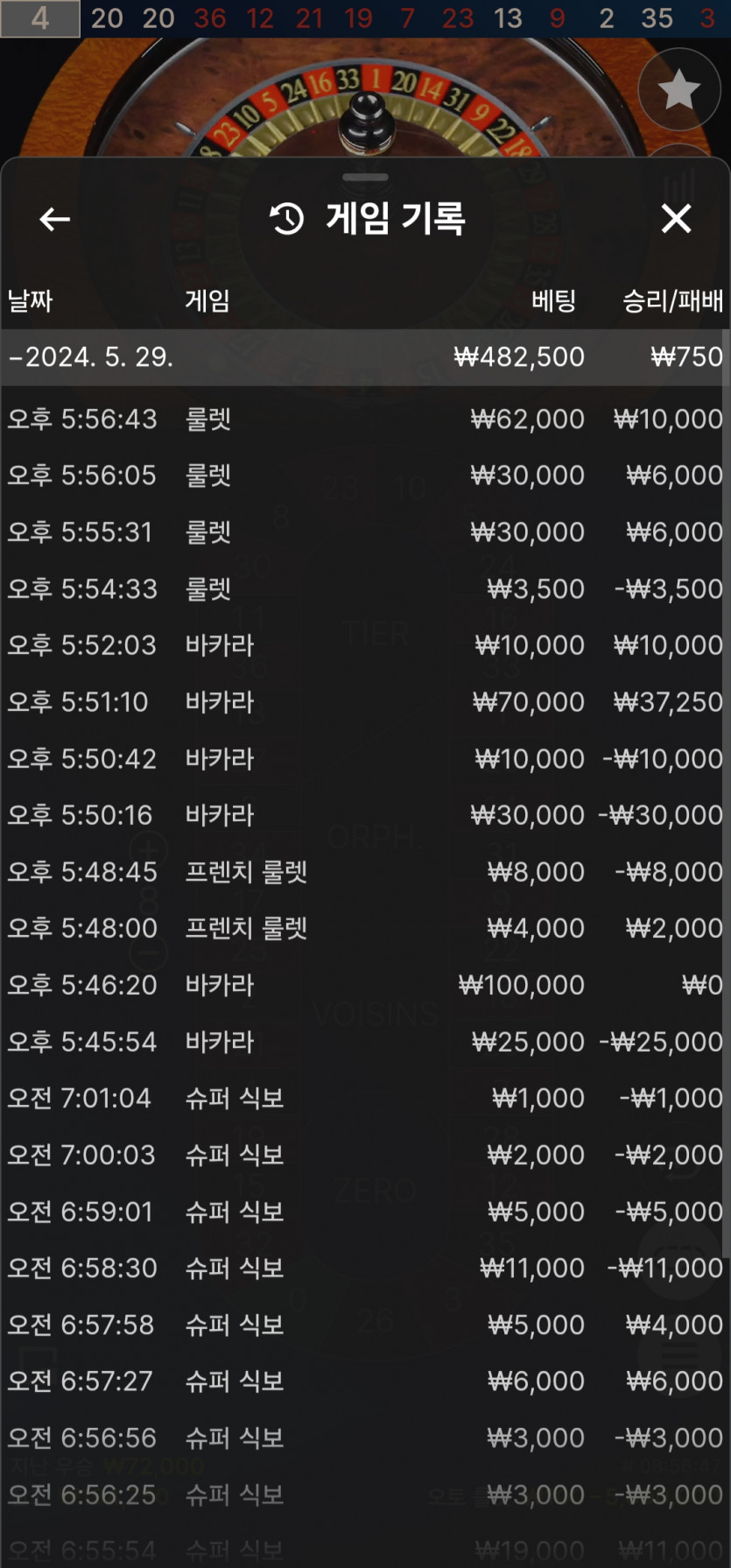 비제휴 룰렛(0)