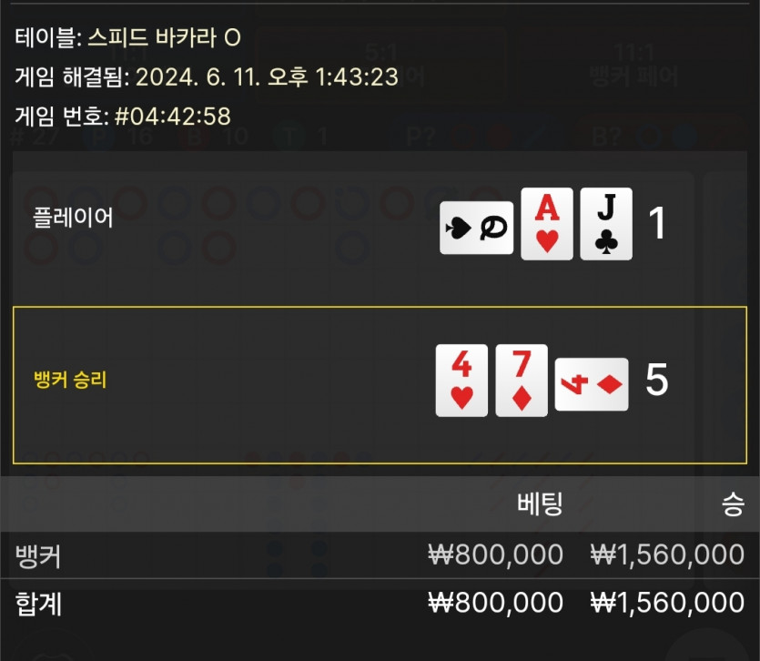 6/11 케이 바카라 후기 2(0)
