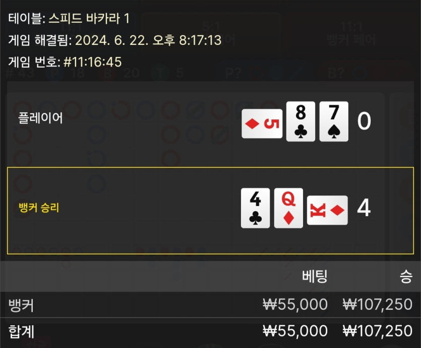6/22 비제휴 바카라 후기 6(0)